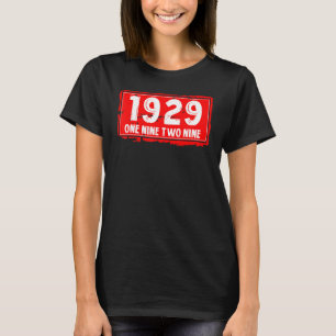 T-shirt 1929 Année de naissance pour les hommes et les fem