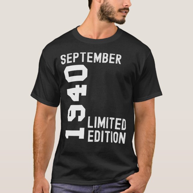T-shirt 1940 Septembre Bonne fête d'anniversaire (Devant)