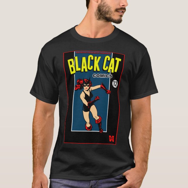 T-Shirt '1940er Black Cat Comics "Held"' (Vorderseite)