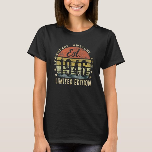 T-shirt 1946 76e anniversaire 76 ans (Devant)