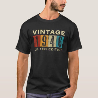 T-shirt 1946 Cadeaux rétro 80 ans Vintage 80e présent