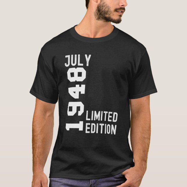 T-shirt 1948 Juillet Bonne fête d'anniversaire (Devant)