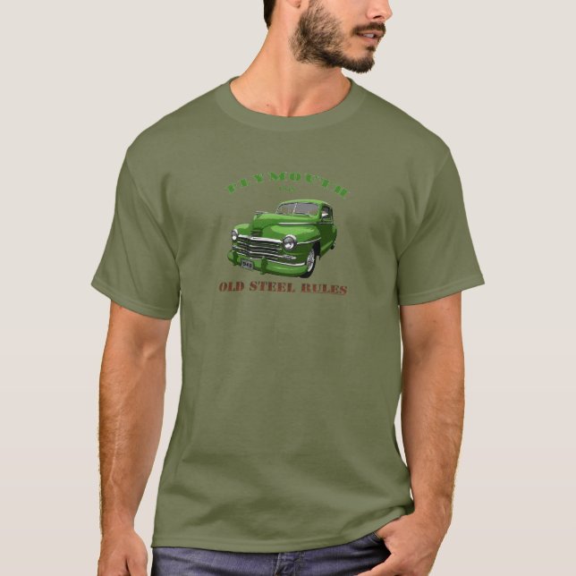 T-shirt 1948 Plymouth. 1948 Chrysler. Mopar. Vert 48. (Devant)