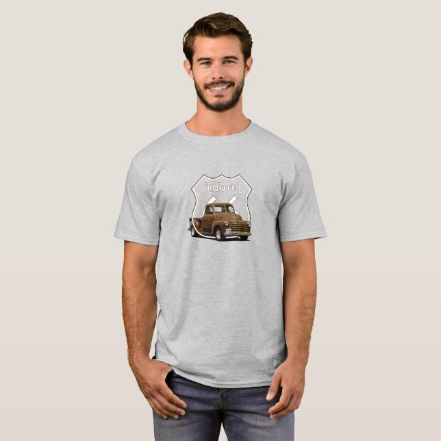 T-shirt 1950 Camion Chevrolet 3100. 50 Camion Chevy Brown. (Devant entier)