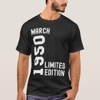 T-shirt 1950 Mars Bonne fête d'anniversaire