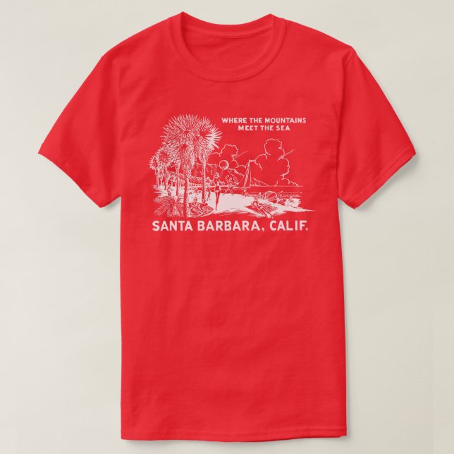 T-shirt 1950 Père Noël Barbara California (Design devant)