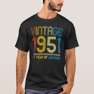 T-shirt 1951. Cadeaux d'anniversaire Vintages de 1951 pour