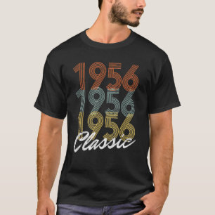 T-shirt 1956 Anniversaire Classique Vintage Né En 1956 Rét