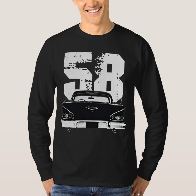 T-shirt 1958 Impala Chevy Vue arrière avec Silhouette anné (Devant)
