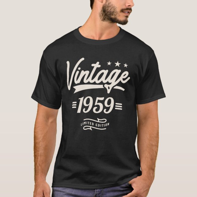 T-shirt 1959 65e Anniversaire Cadeaux 65 ans Hommes femmes (Devant)