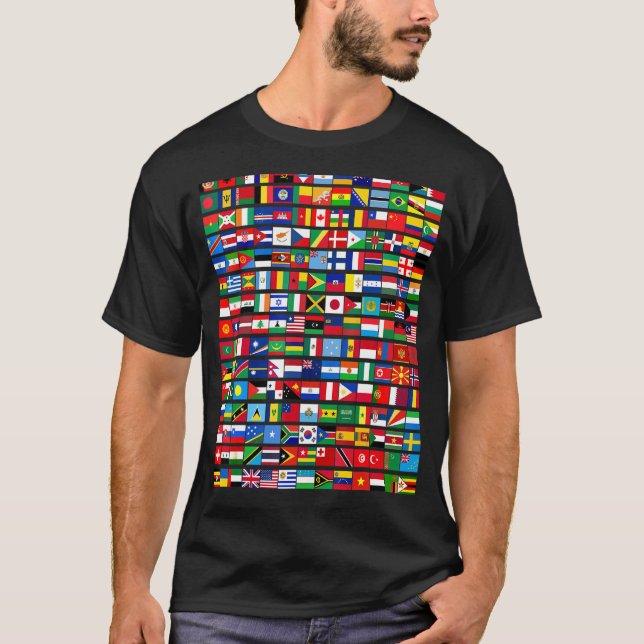 T-shirt 195 Drapeaux De Tous Les Pays Du Monde (Devant)