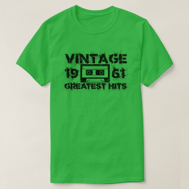 T-shirt 1961 Meilleurs succès Vintage Noir (Design devant)