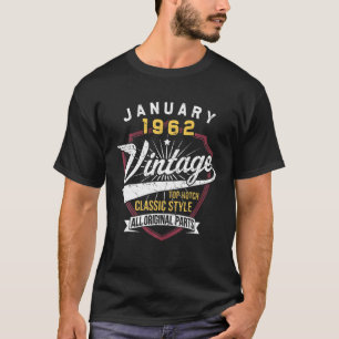 T-shirt 1962 Cadeaux D'Anniversaire Pour Hommes Janvier 60