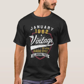 T-shirt 1962 Cadeaux D'Anniversaire Pour Hommes Janvier 60