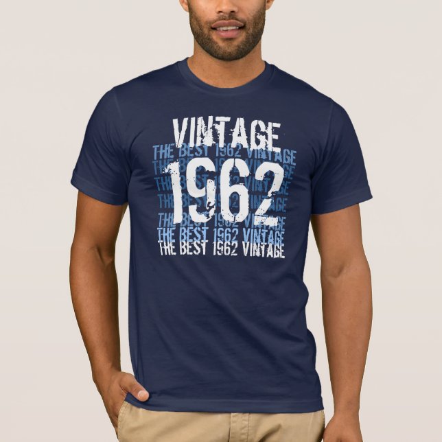 T-shirt 1962 cru - anniversaire - bleu marine (Devant)