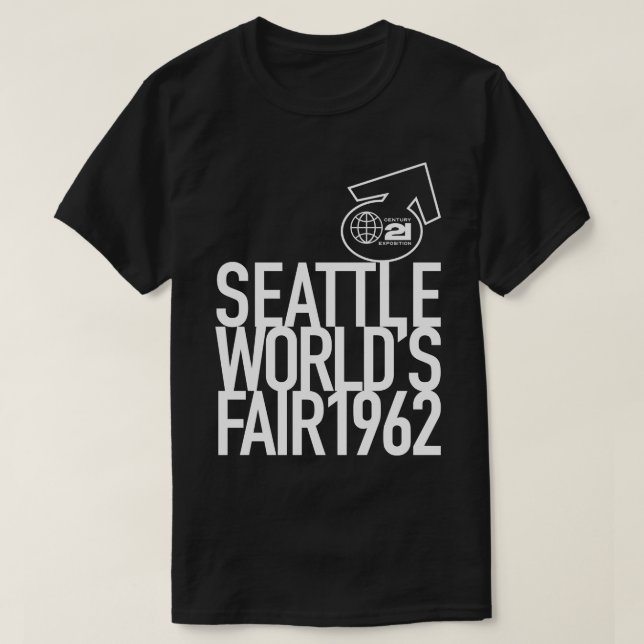 T-shirt 1962 Seattle Worlds Fair Block Blanc (Design devant)