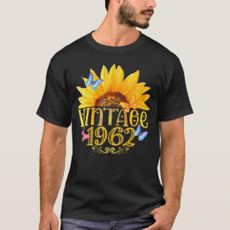 T-shirt 1962 Tournesol Floral Butterfly Funny 62E Birthda