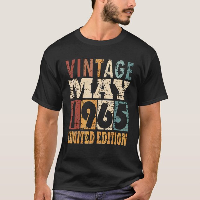 T-shirt 1965 Année De Naissance En Mai Dit (Devant)