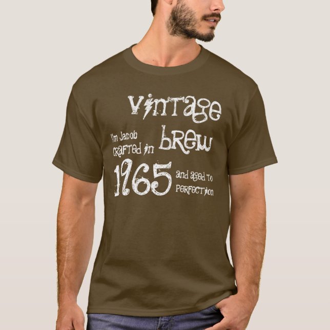 T-shirt 1965 cinquantième bruns d'anniversaire d'amusement (Devant)