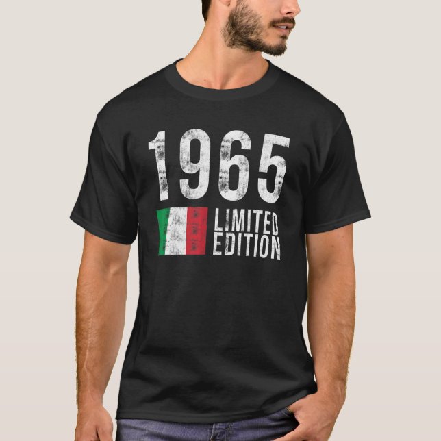 T-shirt 1965 Limited Edition Italie avec drapeau Anniversa (Devant)