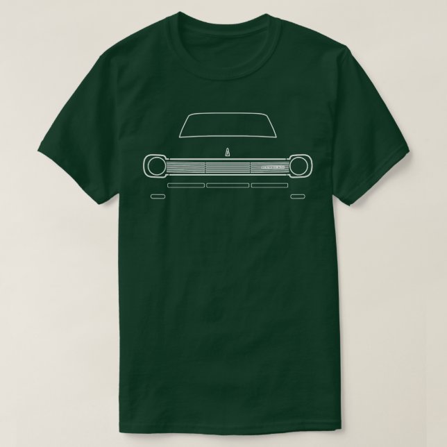 T-shirt 1966 AMC Rambler American classic white contour (Design devant)