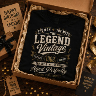 T-shirt 1968 Legendair Vieilli Parfaitement Rétro 58e Anni