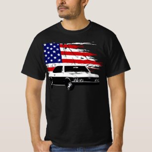 T-shirt 1969 Corvair Front View avec nous Drapeau Classic 