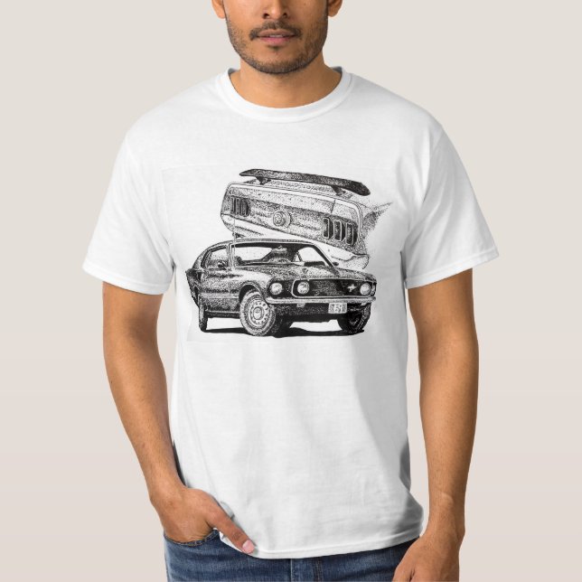 T-shirt 1969 Mach 1 voiture musculaire classique (Devant)