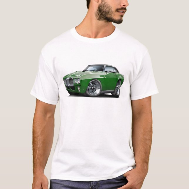 T-shirt 1969 obscurité de Firebird - vert - voiture (Devant)