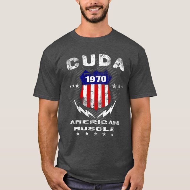 T-shirt 1970 américain de muscle de Cuda (Devant)