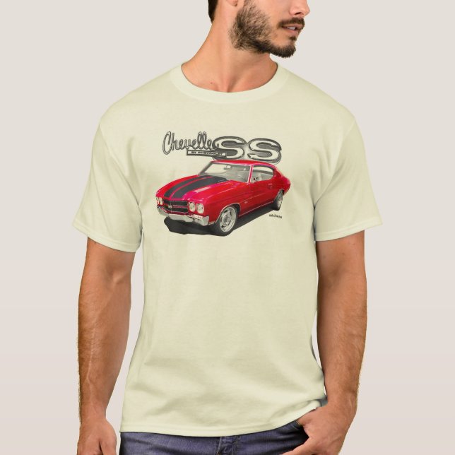 T-shirt 1970 de "grand bloc" de Chevelle solides (Devant)