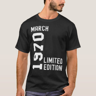 T-shirt 1970 Mars Bonne fête d'anniversaire