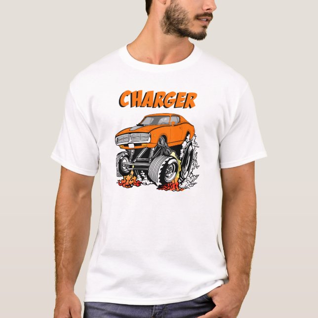 T-shirt 1971 1972 Carton de chargeur à chaud (Devant)