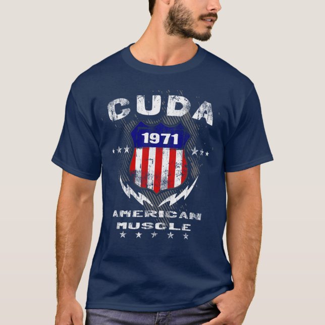 T-shirt 1971 américain de muscle de Cuda (Devant)