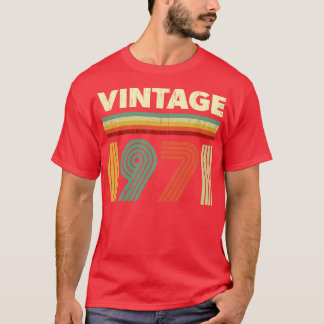 T-shirt 1971 Anniversaire Vintage Rétro 50 ans Design