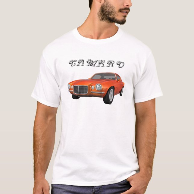 T-shirt 1972 Camaro : Muscle Car : Orange Finish : (Devant)