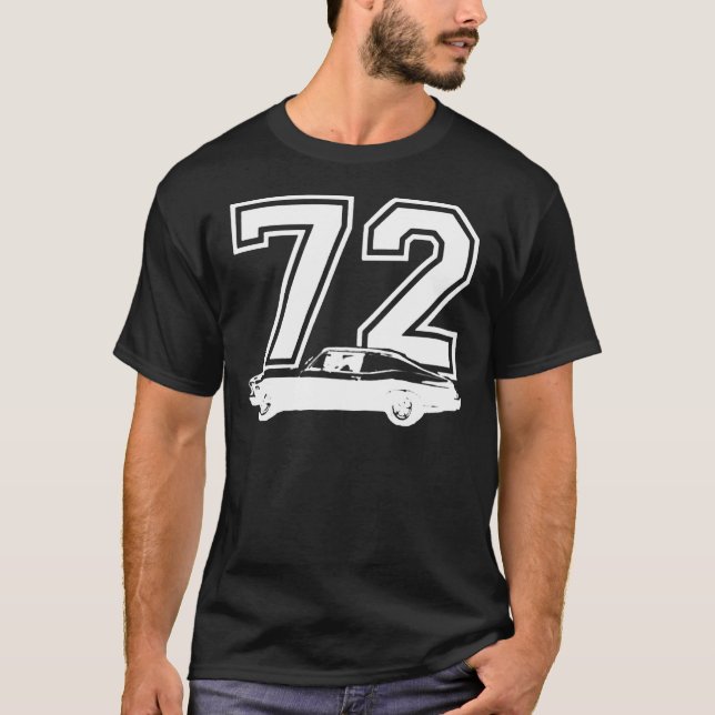 T-shirt 1972 Chevy Nova Vue latérale Année Royal Blue Grap (Devant)