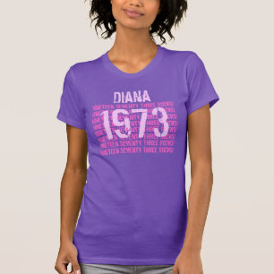 T-shirt 1973 ou 40e anniversaire Cadeau Purple V011