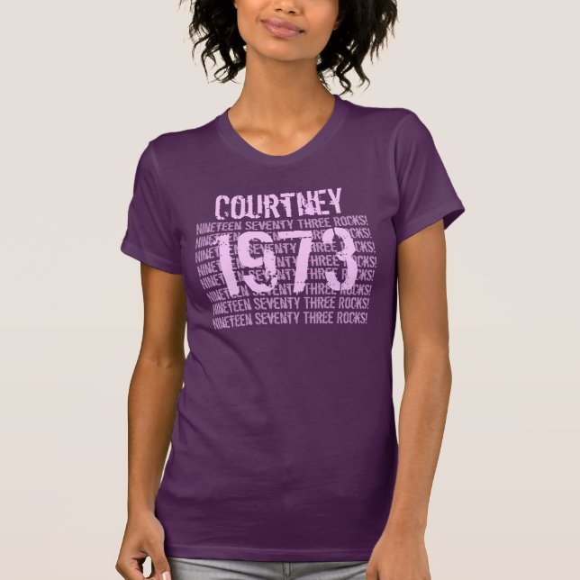 T-shirt 1973 ou toute année 50e anniversaire Cadeau violet (Devant)