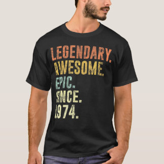 T-shirt 1974 Drôle 48E Idée Anniversaire Pour 48 Ans