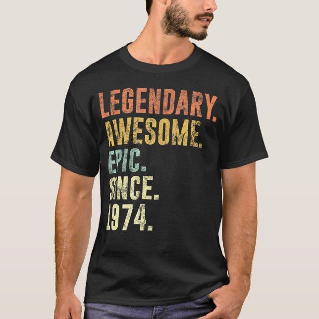 T-shirt 1974 Drôle 48E Idée Anniversaire Pour 48 Ans (Devant)