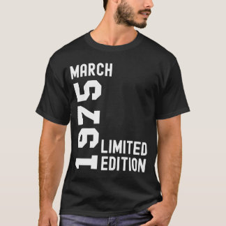 T-shirt 1975 Mars Bonne fête d'anniversaire