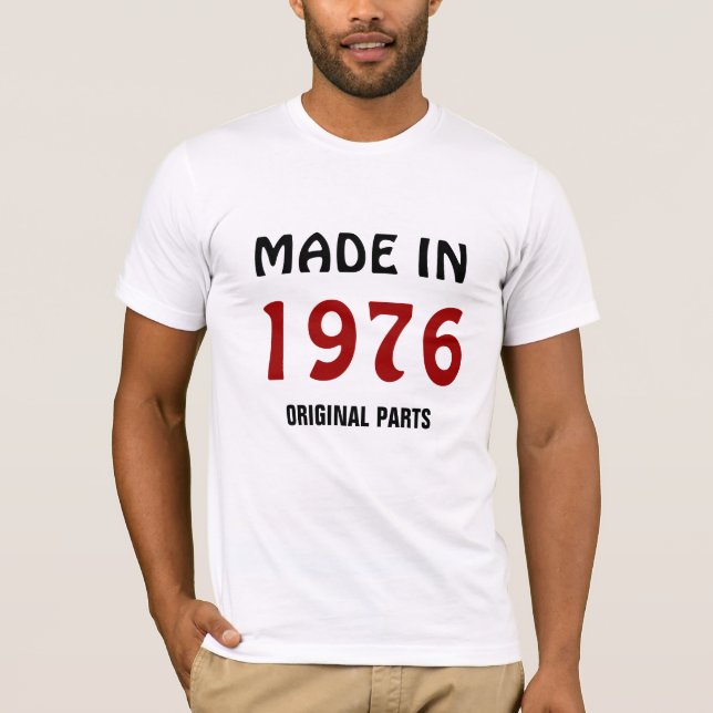 T-shirt 1976, Fabriqué en 1976, Pièces originales (Devant)