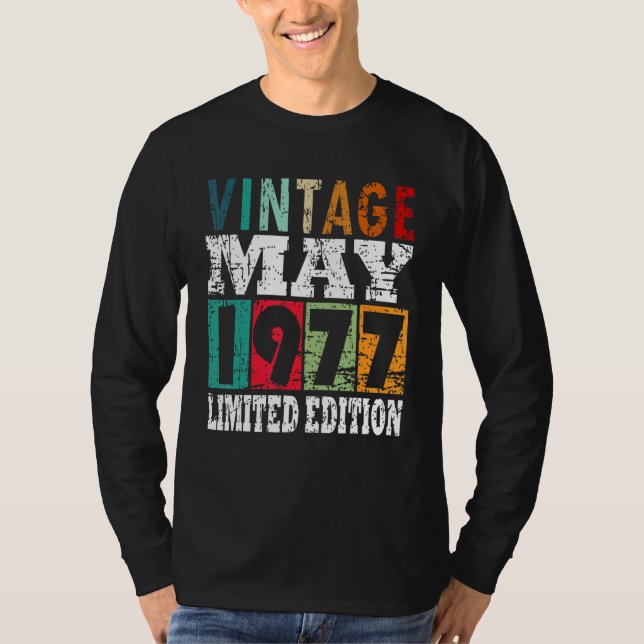 T-shirt 1977 Année De Naissance En Mai Dit 1 (Devant)