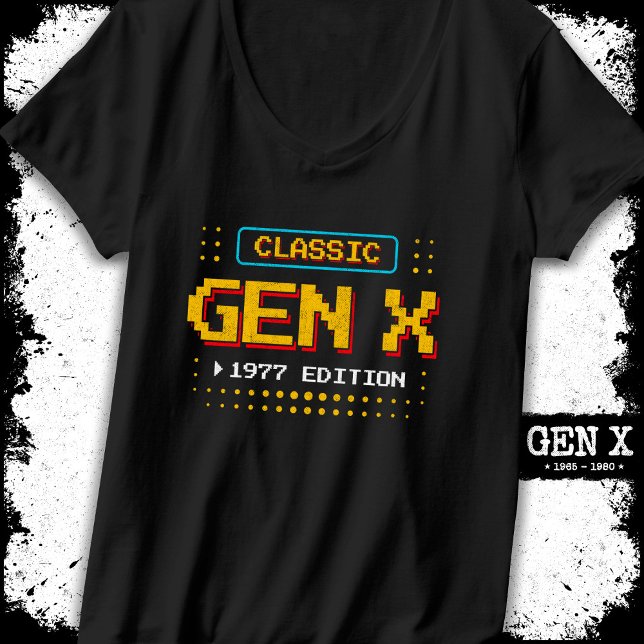 T-shirt 1977 Gen X Classic Retro Gamer Jeu Anniversaire (Créateur téléchargé)
