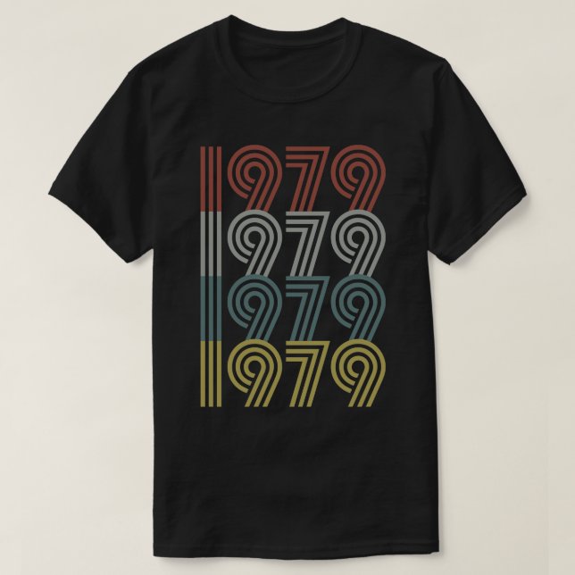 T-shirt 1979 Anniversaire Style rétro (Design devant)