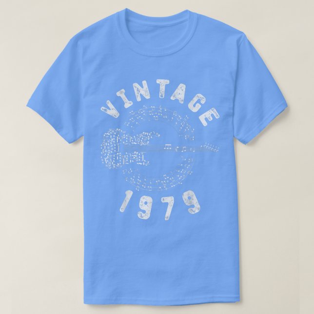 T-shirt 1979 Birthday Limited Edition Guitar Music (Design devant)