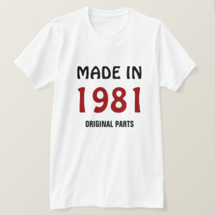 T-shirt 1981, Fabriqué en 1981, Pièces originales