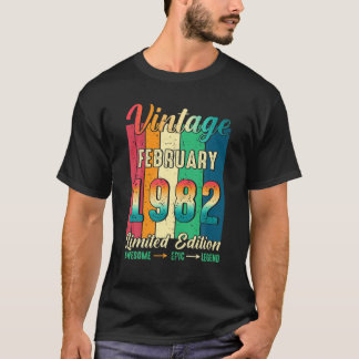 T-shirt 1982 Anniversaire Vintage coucher de soleil Vintag