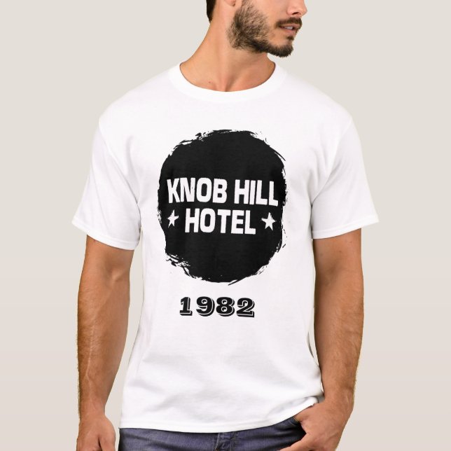 T-SHIRT 1982 - BANDES QUI JOUAIENT À L'HÔTEL KNOB HILL (Devant)